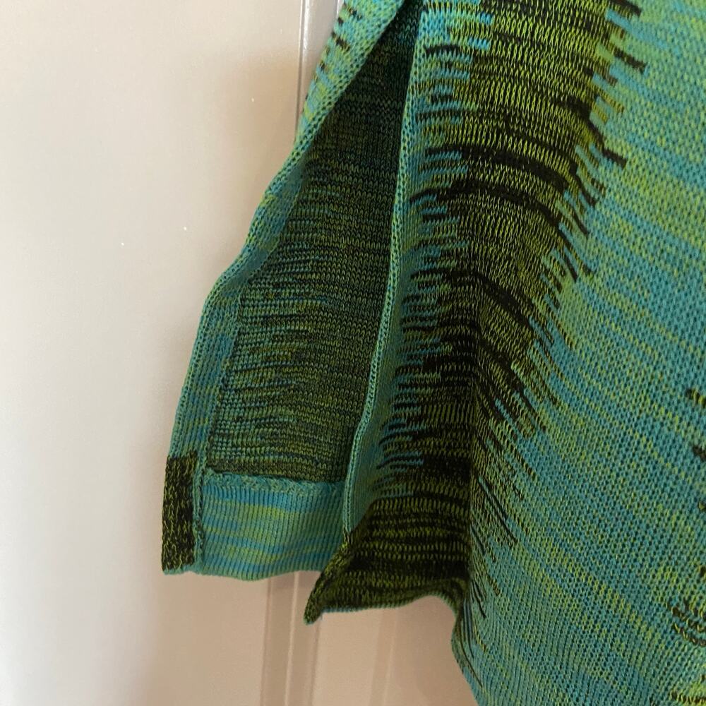 Misook Women's Size Medium Green Patterned Acryli… - image 5